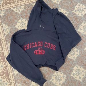 cropped navy chicago cubs hoodie, size l